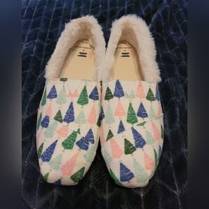 Tom's Christmas Tree Patterned Soft Shoes